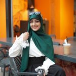 روسری نخ کریستال زمردی