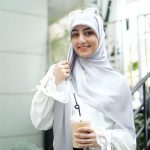 روسری نخ کریستال طوسی روشن