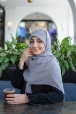 روسری نخ پلیسه طوسی ستاره