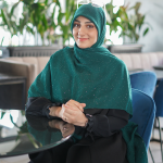 روسری نخ پلیسه زمردی ستاره
