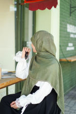 روسری وال نخ سبز یشمی روشن آیسو - Image 2