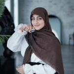 روسری وال اسلپ قهوه ای آیسو
