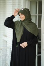 روسری کریشه نخ زیتونی