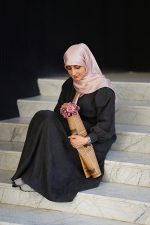 روسری ابریشم ژاکارد پاستیلی کهربا - Image 2