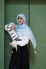 روسری وال اسلپ آبی آسمانی آیسو