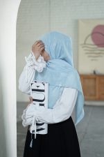 روسری وال اسلپ آبی آسمانی آیسو - Image 2