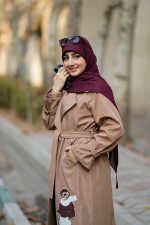 روسری کریشه وارداتی زرشکی دلربا - Image 3