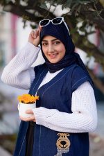 روسری کریشه وارداتی سورمه ای دلربا - Image 4