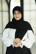 روسری کریشه نگین پروانه ای مشکی - Image 2